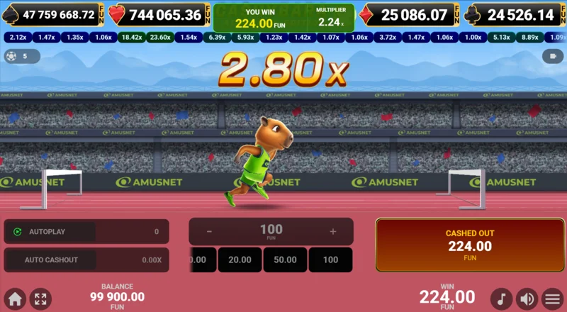 Cashybara Athletics Edition - การถอนเงินสดที่สำเร็จ และการรับเงินรางวัล